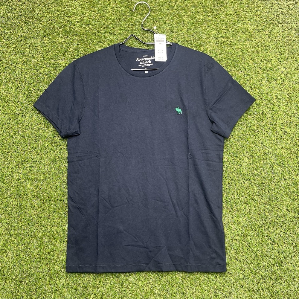 Abercrombie Fitch Muscle Shirt Mens Small Navy Blue Short Sleeve Crew Neck NWT